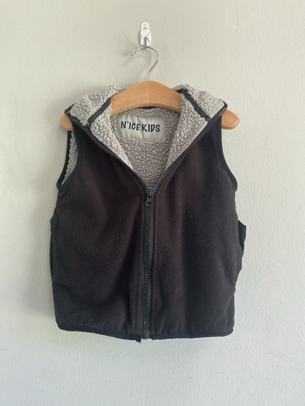 N'ice Kids Brown Sherpa Lined Zip Fleece Vest Toddler 2T